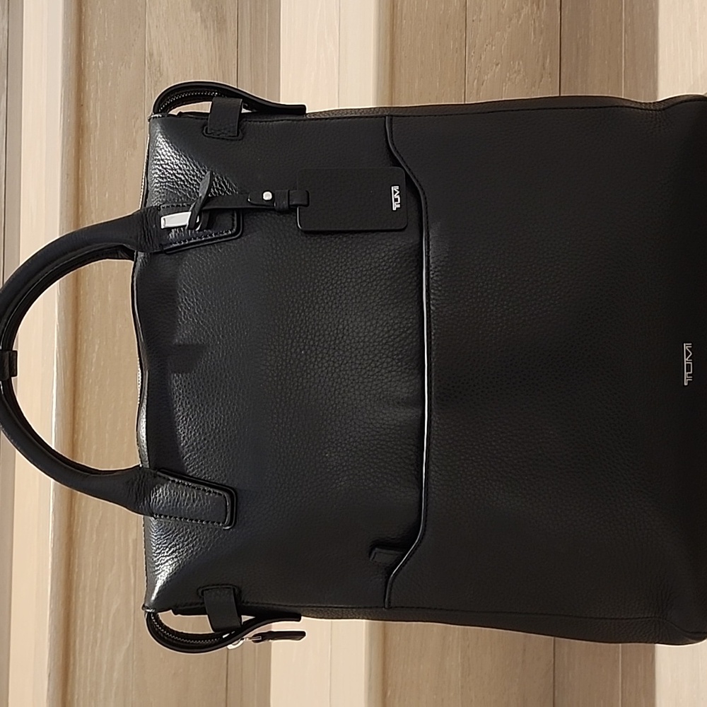 Tumi Stanton Safra Black Leather Convertible Backpack - Picture 7 of 16